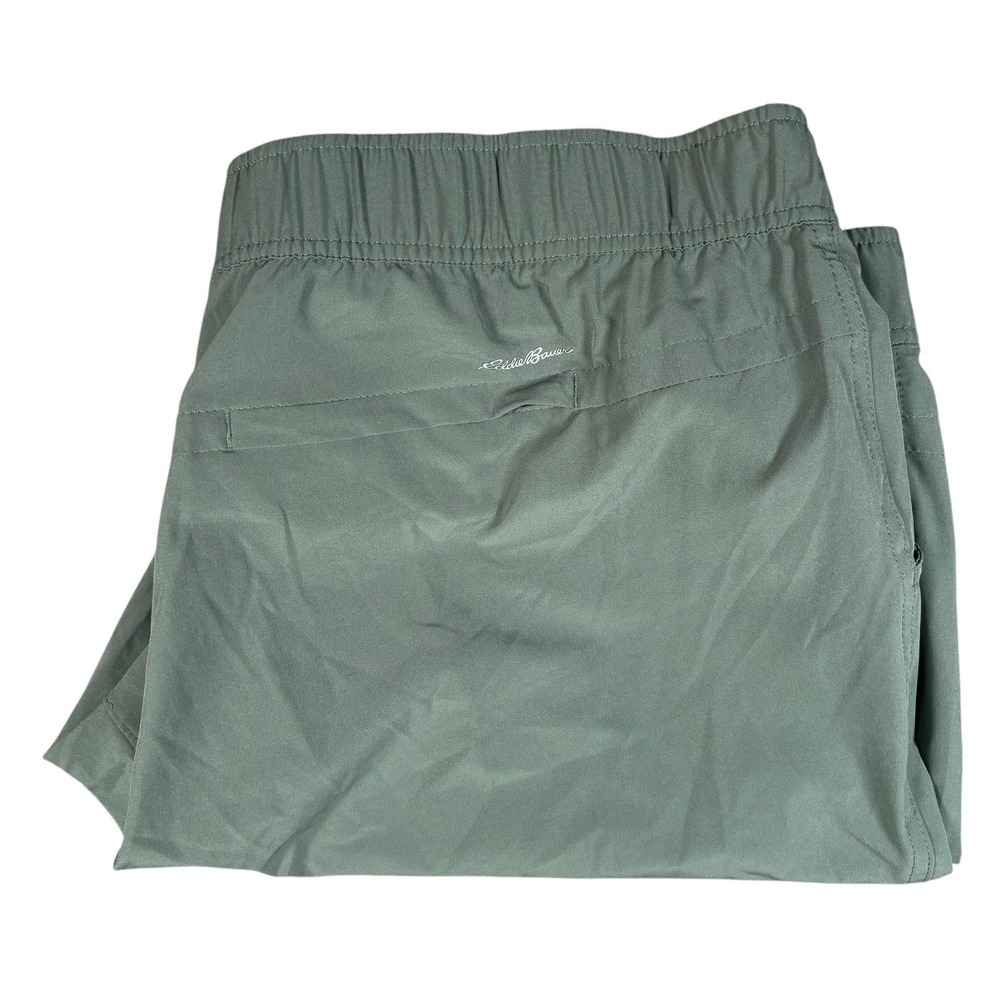 Eddie Bauer Women's Green Elastic Waist Slit‎ Hem Ankle Traveler Pants Size XXL